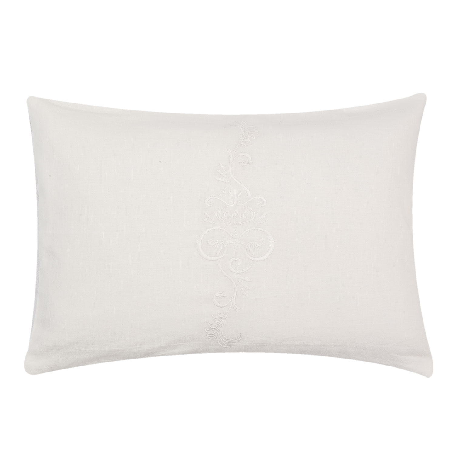 Kussen 35 x 50 monogram wit
