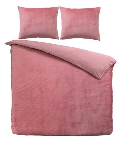 dekbedovertrekset fluweel roze tweepersoons