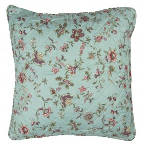 kussenhoes aquablauw bloemen
