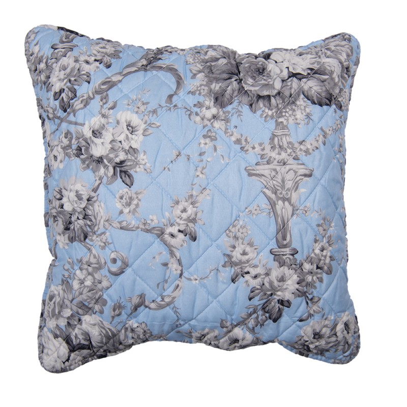 kussenhoes blauw grijs bloemen www.dehebberij.nl