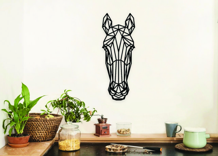 muurdecoratie geometrisch paard
