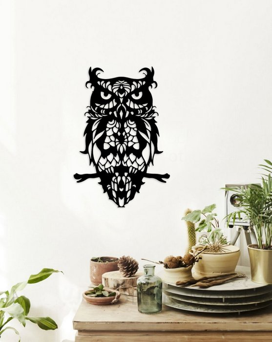 muurdecoratie geometrisch uil