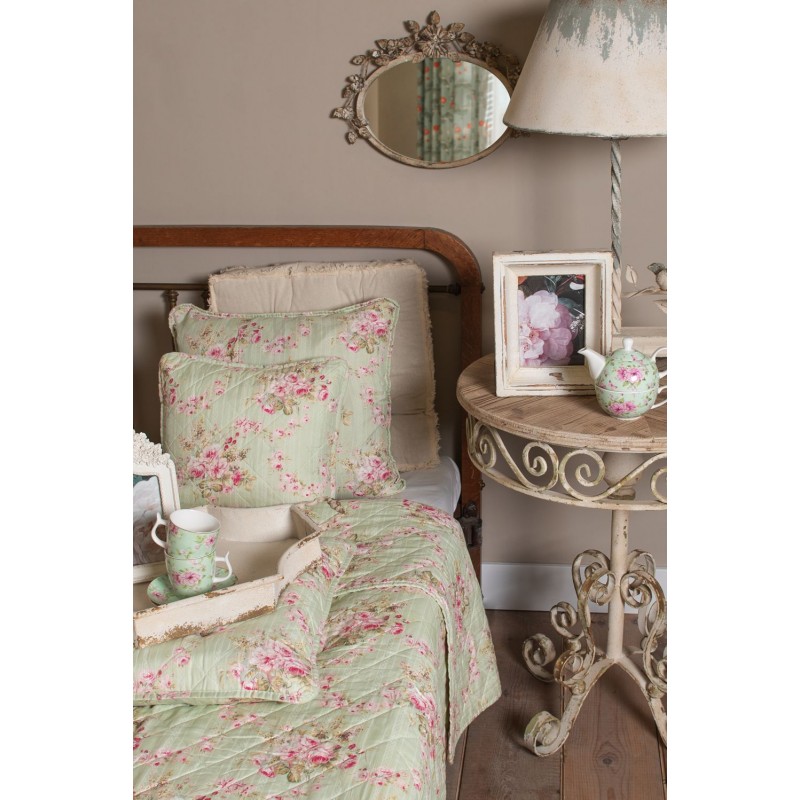 quilt groen roze bloemen www.dehebberij.nl