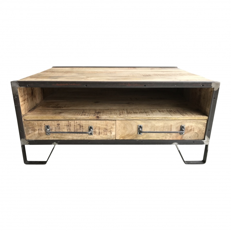 salontafel mangohout met ijzer