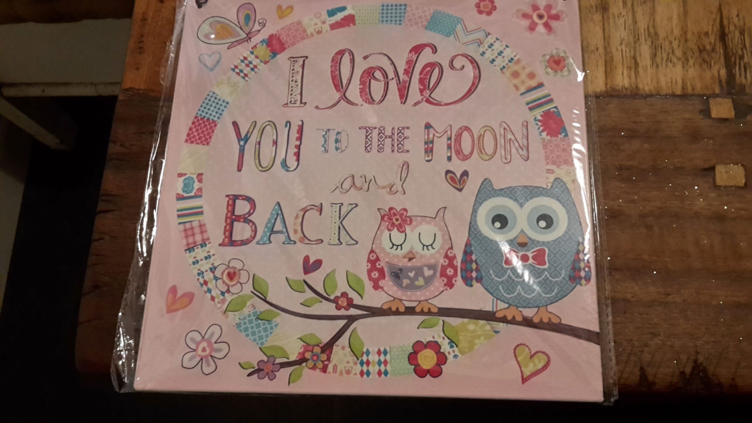 tekstbord I love you to the moon and back